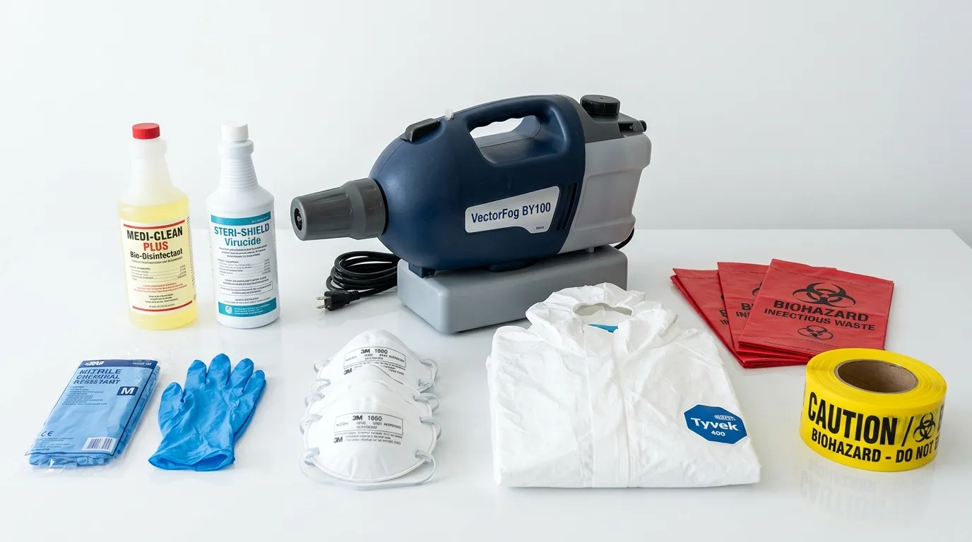 Professional biohazard remediation crew working in Charlotte